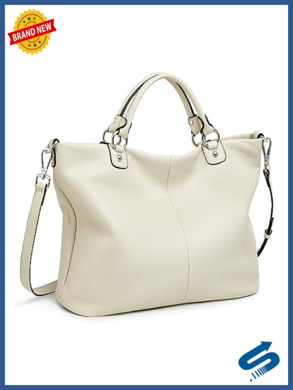 Genuine Leather Tote Purse for Women, Top Handle Satchel, Shoulder Bag